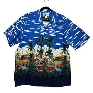 Hawaiian Shirt VTG RJC Mens XL Short Sleeve Button Up Cotton 90s Graphic OAHU VW